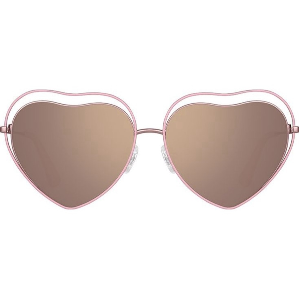 ➖ZENNI➖ Pink Heart Shape Metal Sunglasses
